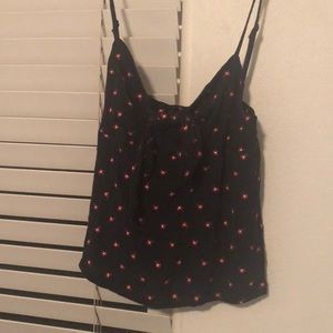 brandy tie top with red flowers